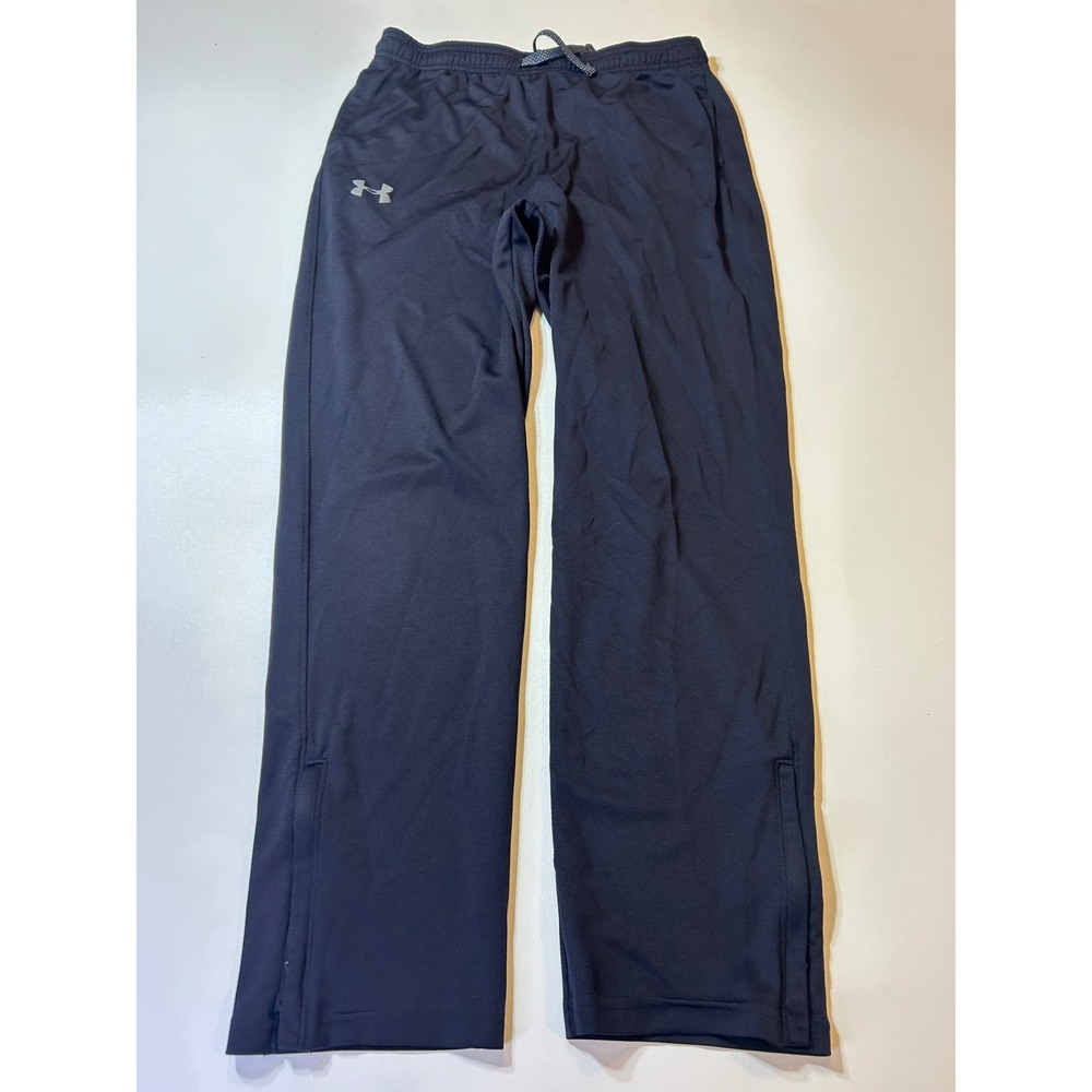 Under Armour Athletic Pants Boys XL Black Loose Fit Zipper Ankle Activewear